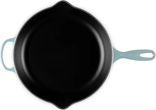 Miniatura 4 de Le Creuset Sartén de hierro fundido esmaltado con mango de hierro, 11.75 pulgadas (2-3/8 cuartos de galón), sal marina Sea Salt