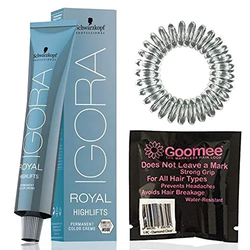 Igora Royal 12-2 Special Blonde Ash Highlifts - Coloración permanente para el cabello y Goomee The Markless Hair Loop Paquete de un solo paquete de