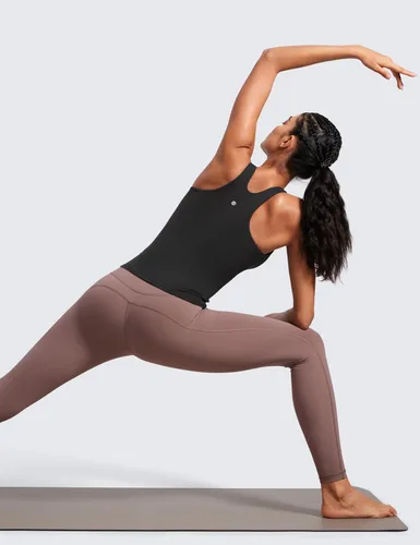 Miniatura 3 de CRZ YOGA Butterluxe - Camiseta sin mangas de entrenamiento para mujer, con espalda cruzada, acolchada, cuello alto, para yoga, atlética con brasier