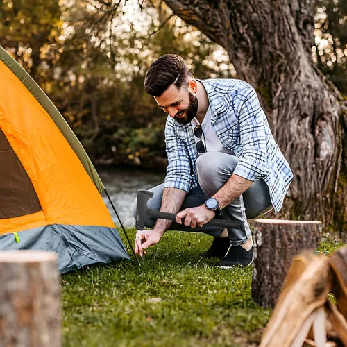Miniatura 6 de Hitdudu Hacha y hacha de campamento, Tomahawk táctico de 15.7 pulgadas con cara de martillo, mango de fibra de nailon para supervivencia al aire