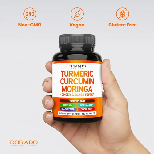Miniatura 7 de Suplemento de curcumina de cúrcuma con pimienta negra, jengibre, moringa