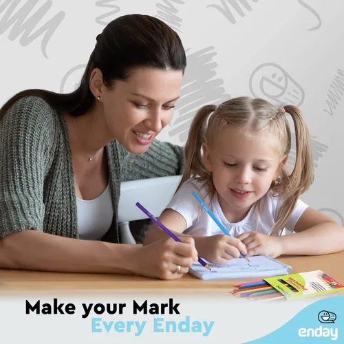 Miniatura 6 de Enday Lápices de colores, 12 unidades, lápices de colores preafilados para niños y adultos, suministros de arte y escuela para dibujar, paquete