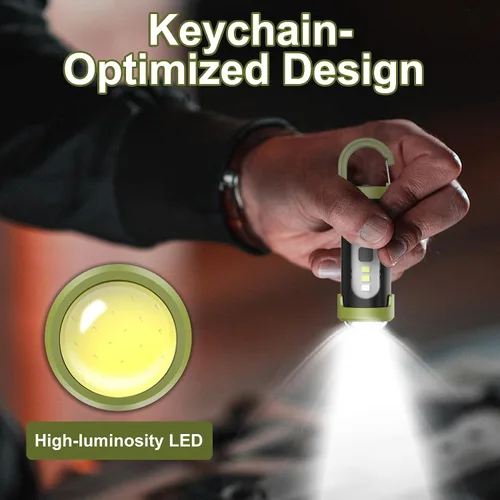 Miniatura 5 de Paquete de 5 linternas recargables de llavero, mini linternas EDC de alto lumen con 4 modos de luz, mini llavero LED linterna USB para camping