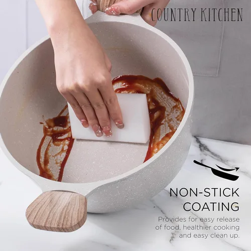 Miniatura 3 de Country Kitchen Juego de utensilios de cocina de aluminio fundido antiadherente, utensilios de cocina duraderos para cocinar todos los días, crema