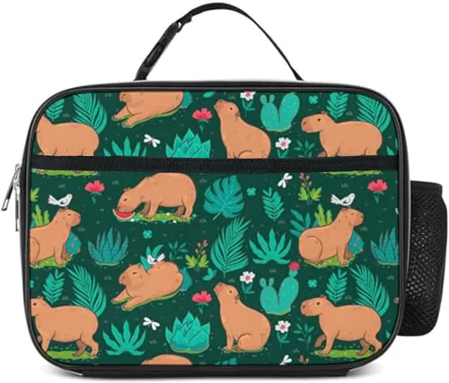 Miniatura 16 de Bolsa de almuerzo de mármol azul aislada reutilizable para niños y niñas, bolsa térmica térmica para hombres, mujeres, escuela, trabajo, picnic