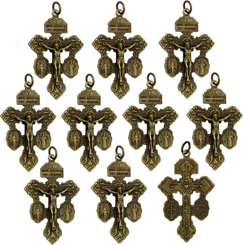 Miniatura 17 de Medalla milagrosa/San Benito/Crucifijo Crucifijo Colgantes para DIY Rosario Collar Joyería Fabricación de Cuentas de Oración