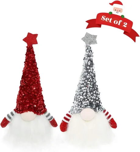 Miniatura 4 de GMOEGEFT Luces escandinavas de gnomo de Navidad con temporizador, gnomo sueco de Santa Tomte, decoración de Navidad nórdica, juego de 2