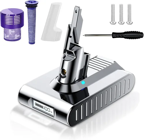 Batería de repuesto mejorada de 10000 mAh 21.6 V 229687 para Dyson V7 batería con pantalla LCD compatible con 225403 SV11 V7 Animal Motorhead