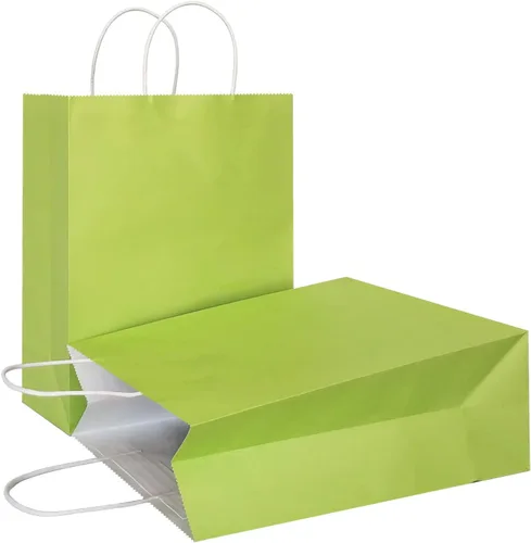 Miniatura 10 de AZOWA Bolsas de regalo mini de papel kraft con asas (Azul claro, 4x2.4x6, 25 piezas)