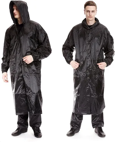 Miniatura 2 de Forever - Chaqueta de lluvia de PVC para hombre, impermeable, con capucha, ligera, para exteriores