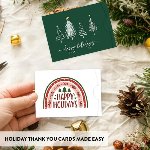 Miniatura 7 de Andaz Press Surtido de tarjetas de regalo de Navidad, fundas de tamaño de tarjeta de 4.25 x 3 pulgadas para Papá Noel, elefante blanco, fiestas