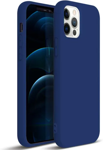 ZUSLAB Funda de silicona nano compatible con Apple iPhone 12 / iPhone 12 Pro, goma de silicona líquida a prueba de golpes, cubierta suave de Azul
