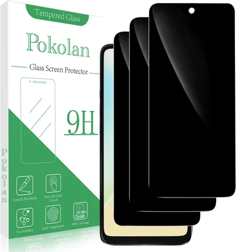 Miniatura 15 de Pokolan Paquete de 3 protectores de pantalla de privacidad para Motorola Moto G Power 5G 2025, película de vidrio templado privado anti espía