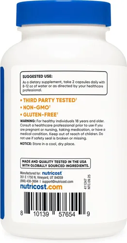 Miniatura 4 de Nutricost Extracto de Polypodium Leucotomos 240 cápsulas para 120 porciones, vegano, sin OMG, sin gluten