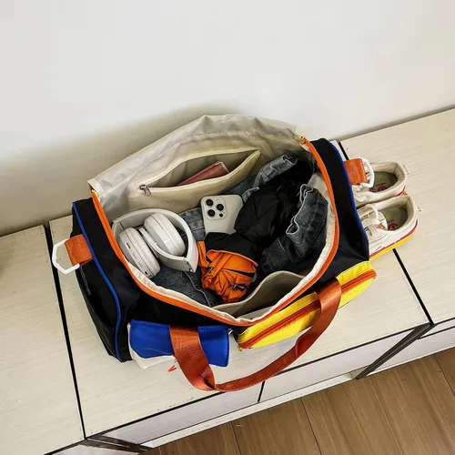 Miniatura 119 de Pequeña bolsa de gimnasio para mujer, bolsa de viaje con compartimento para zapatos