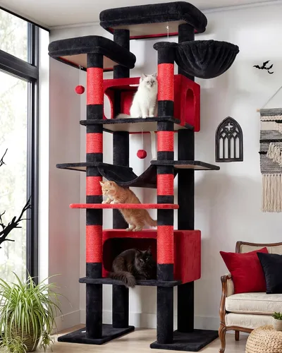 Miniatura 8 de Globlazer XXL Árbol Gigante para Gatos, Torre Alta de 83 Pulgadas de Alta Resistencia para Gatos Grandes de Interior, Casa de Gatos de Varios