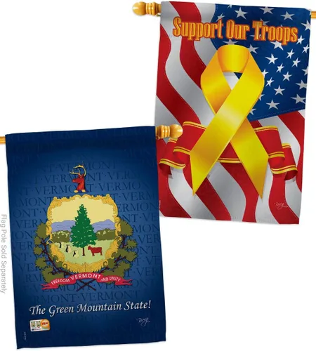 Breeze Decor States Vermont House Banderas Pack Regionales de Estados Unidos y Territorios Americanos República País Particular Área Apoyo a