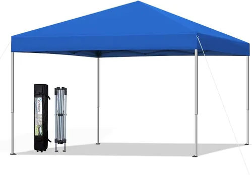 Miniatura 8 de Tienda de campaña desplegable de 10 x 10 pies, configuración para 1 persona, refugio solar instantáneo al aire libre, patas rectas con funda de Negro