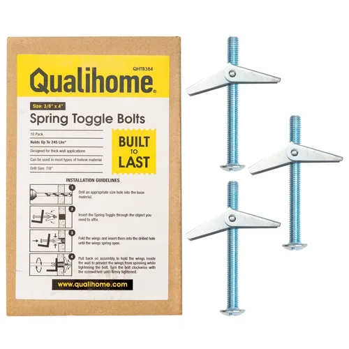 Miniatura 18 de QUALIHOME Anclajes de perno de resorte – Anclajes de pared resistentes para colgar artículos con paredes huecas y más – Anclaje de pared hueco