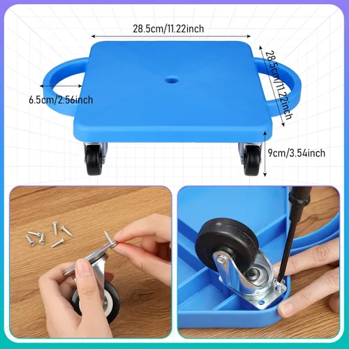 Miniatura 3 de 6 piezas de patinete deportivo a granel para sentarse a granel con asas ruedas de plástico, patinete deportivo plano para niños, gimnasio, Bright