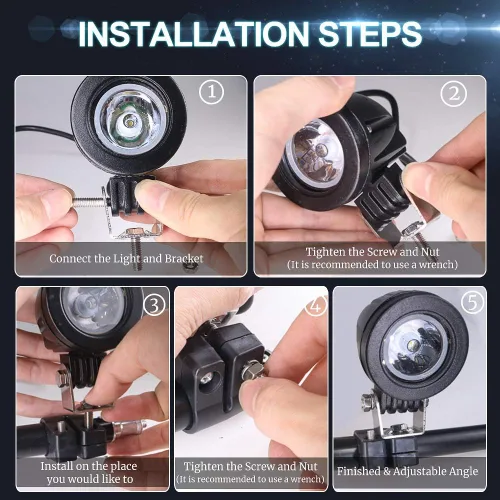 Miniatura 7 de Luces de motocicleta Ourbest, luces antiniebla de 2 pulgadas para motocicleta, tubo de horquilla, luces LED de conducción para moto, ATV, bicicleta