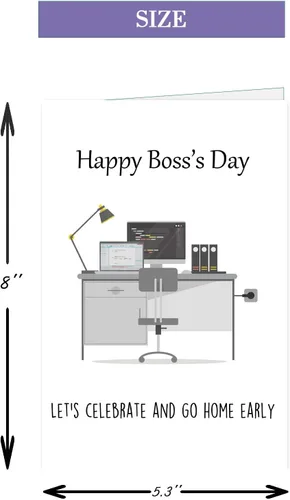 Miniatura 2 de Tarjeta de feliz día del jefe para mujeres jefas, hombres, tarjeta del día nacional del jefe de empleado de colega de trabajo, linda tarjeta