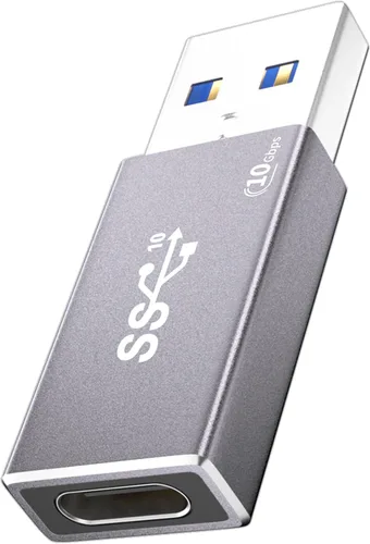 Adaptador USB a USB C de doble cara de 10 Gbps, adaptador tipo C hembra a USB 3.2 macho, carga rápida de 60 W para iPhone 16 15 14 Plus Pro Max,