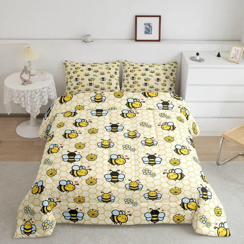 Miniatura 8 de Erosebridal Juego de edredón de animales costeros para niños y niñas, juego de ropa de cama de ballena de dibujos animados, tamaño individual, lindo