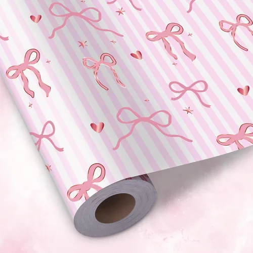 Miniatura 15 de woric Papel de regalo reversible de cumpleaños para niños y niñas, 17 pulgadas x 36 pies, papel de regalo con letras de feliz cumpleaños para azul