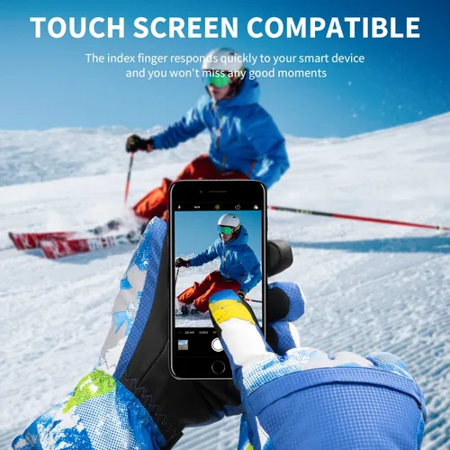 Miniatura 2 de BOSONER Guantes de esquí y snowboard, guantes cálidos impermeables de invierno, guantes de nieve para clima frío para hombres, mujeres, niños