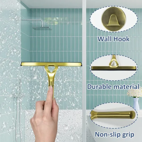 Miniatura 4 de Escobilla de ducha de acero inoxidable para todo uso Espejo/ventana/rascador de limpiaparabrisas de cristal