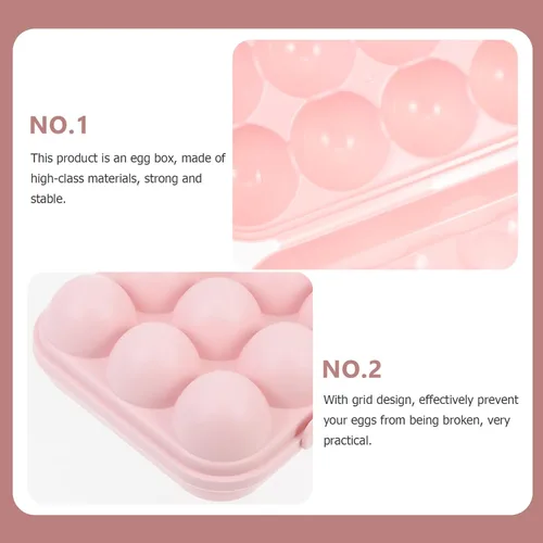 Miniatura 8 de Angoily Cartón de huevos, soporte apilable para huevos para refrigerador, almacenamiento de plástico1, bandejas de almacenamiento rosa de cocina