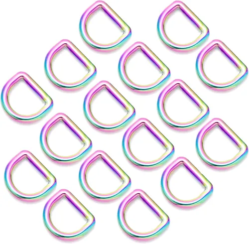 Miniatura 8 de Ganchos giratorios de metal arcoíris con anillos en D arcoíris y hebillas deslizantes para bolso de arco iris Tri-Glides 1.496 in Rainbow Swivel