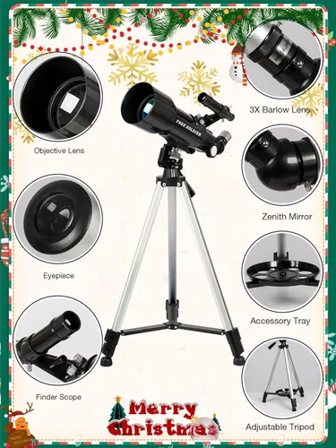 Miniatura 5 de Telescopio para Astronomía de Adultos, apertura de 70 mm y longitud focal de 400 mm, telescopio astronómico portátil para principiantes mayores de 8