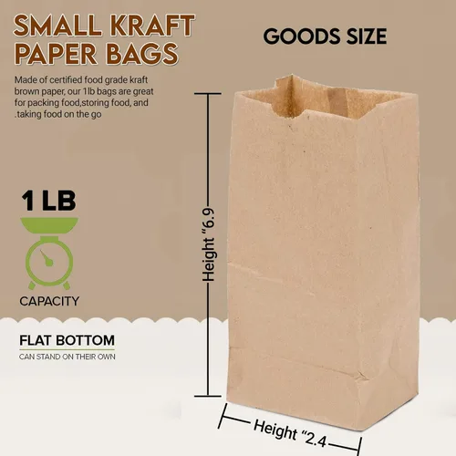 Miniatura 2 de Bolsas marrones de 1 libra, paquete de 500