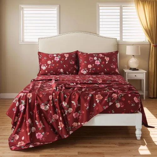 Miniatura 31 de FADFAY Juego de sábanas de rosas blancas, ropa de cama vintage floral de rosas, ropa de cama estilo rústico, 100% algodón egipcio percal, 800 hilos