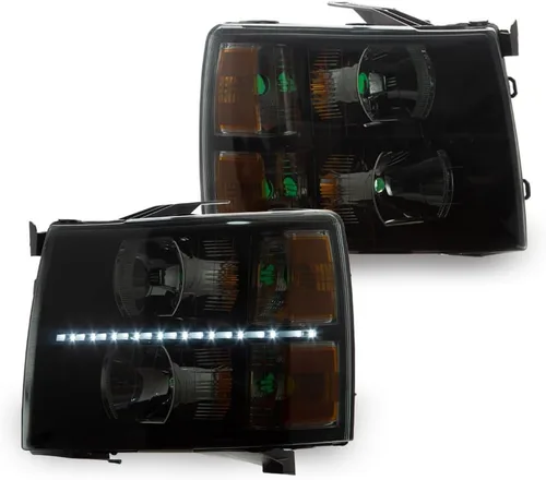 Miniatura 15 de G-PLUS Conjunto de faros, compatible con Chevy Silverado 2007 2008 2009 2010 2011 2012 2013 2014 Chevy Silverado parachoques faro, lente