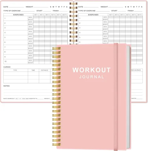 Miniatura 15 de Diario de fitness simplificado para mujeres y hombres, diario/planificador de entrenamiento A5 diario de registro de ejercicios para pérdida