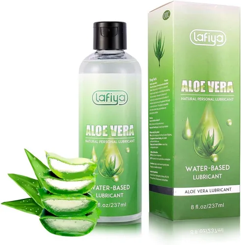 Lafiya Lubricante personal de aloe, lubricante orgánico a base de agua de larga duración para sexo, lubricante sexual para pieles sensibles, 8