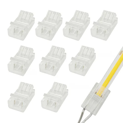 Conector de Tira a Cable COB de 2 Pines de 8mm, Clips sin Cable, Adaptador sin Soldadura, Terminal de Conexión de Extensión para Tiras de Luces LED