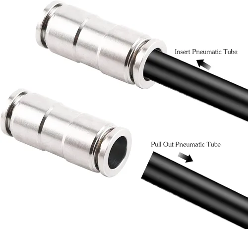 Miniatura 6 de Conectores de empuje recto de unión de 0.236 pulgadas para conectar accesorios, conectores de empuje neumáticos de acero inoxidable, CEKER