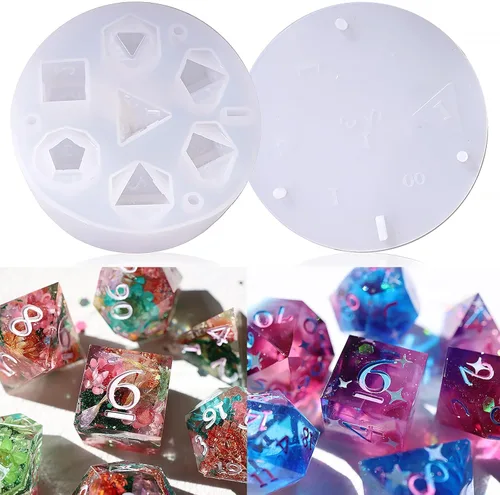 Miniatura 7 de LET'S RESIN Caja de dados D20 Moldes de resina de silicona, moldes de silicona para dados D20 para resina epoxi y resina de fundición, moldes