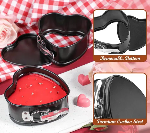 Miniatura 6 de Webake Springform - Juego de 2 moldes para tartas de queso con forma de corazón de 4 pulgadas, accesorios de Instapot, olla a presión, freidora