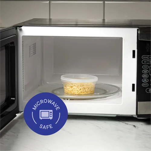 Miniatura 4 de Stack Man Recipientes de 8 onzas con tapas (48 juegos) – Contenedores de plástico transparente para almacenamiento de alimentos, sellado hermético