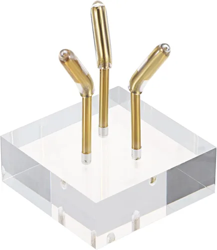 Miniatura 9 de Hipiwe Soporte de exhibición de brazo de metal dorado con base acrílica, soporte de caballete de exhibición pequeña para esfera, bolas de cristal