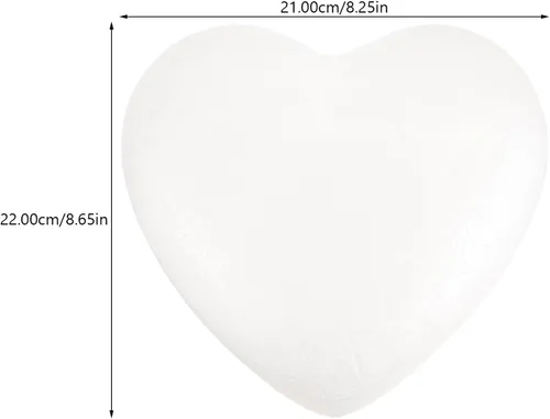 Miniatura 5 de Bolas de espuma blanca con forma de corazón de espuma de 9.1 in, forma de corazón, bola de espuma de poliestireno, modelado artesanal, arreglos
