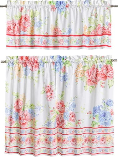 Miniatura 31 de Maison d' Hermine Juego de cortinas de cocina para ventanas, juego de cortinas de cocina 100% algodón, cenefas para el hogar [2 niveles