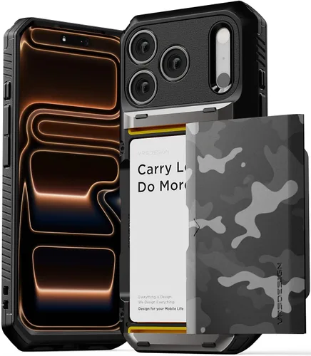 Miniatura 45 de VRS DESIGN Damda Glide Pro - Funda para iPhone 13 Pro, resistente funda semiautomática [4 tarjetas] con soporte para ranura para tarjetas compatible