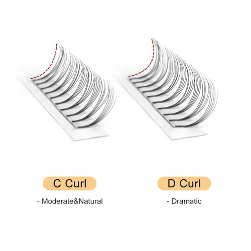 Miniatura 2 de QUEWEL Extensiones de Pestañas Prehechas en Forma de Abanico, Extensiones de Pestañas Prehechas 5D de 0.07mm de Grosor, Rizado C, Volumen