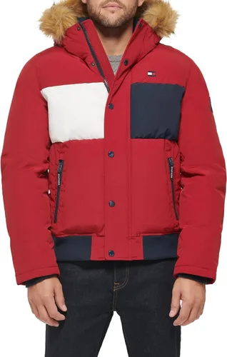 Miniatura 28 de Tommy Hilfiger Chaqueta Bomber de Esnórquel Acolchada de Tela Ártica para Hombre (Estándar y Tallas Grandes)